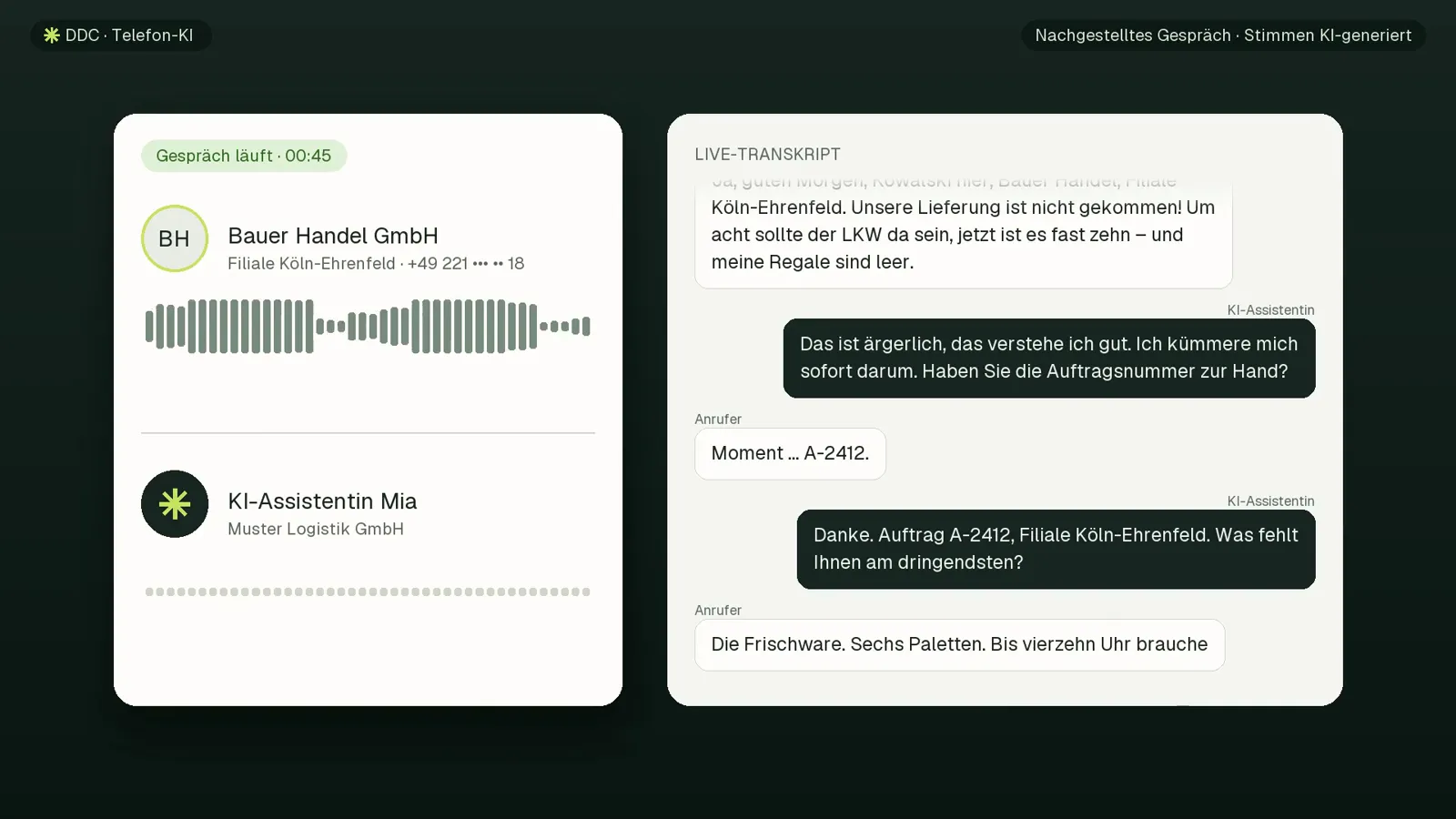 Telefon-KI: aus einem Anruf wird ein klarer Vorgang.